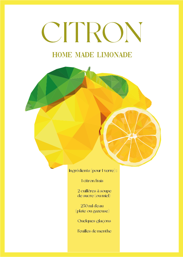 Affiche de cocktail au citron