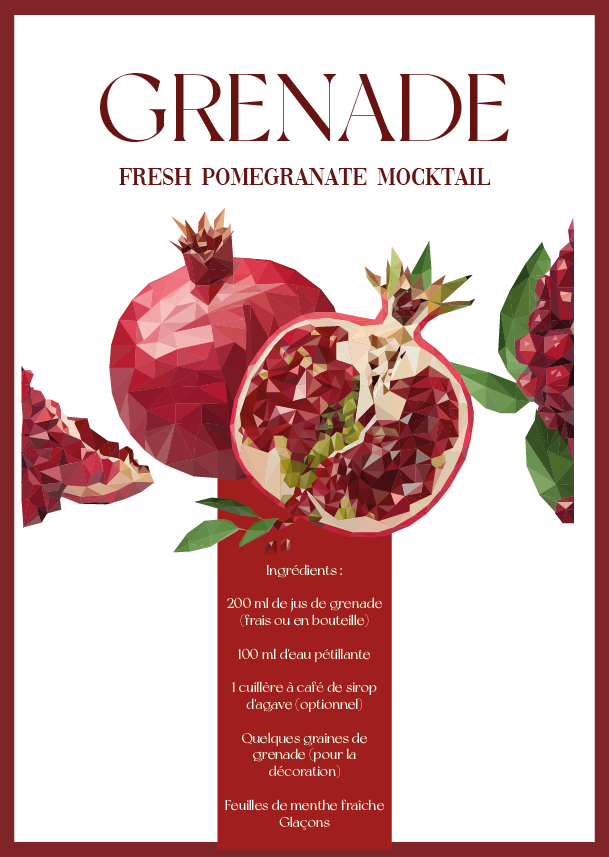Affiche de cocktail à la grenade