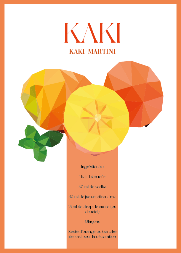 Affiche de cocktail au kaki