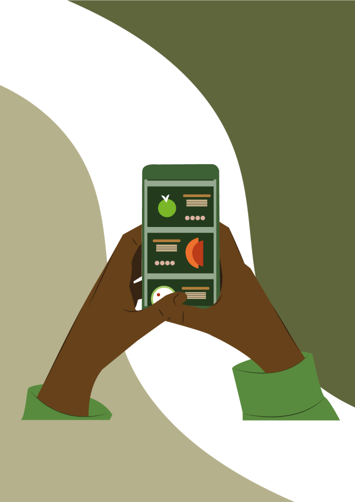 Illustration d'un téléphone dans des mains